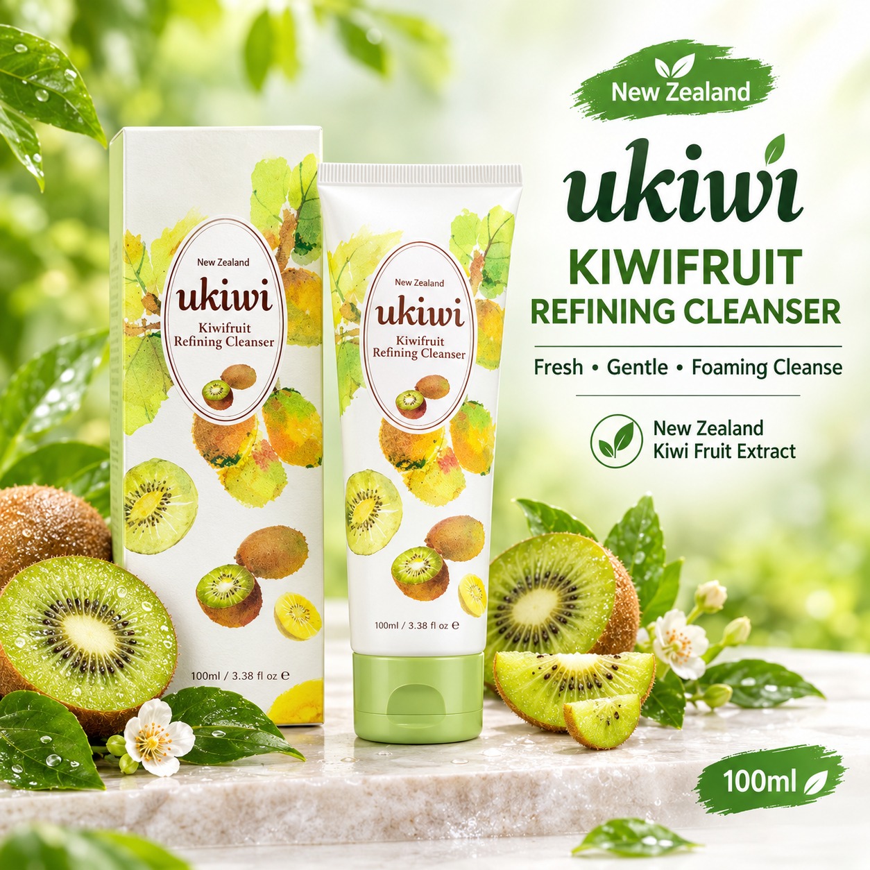 🥝 Ukiwi Kiwifruit Refining Cleanser