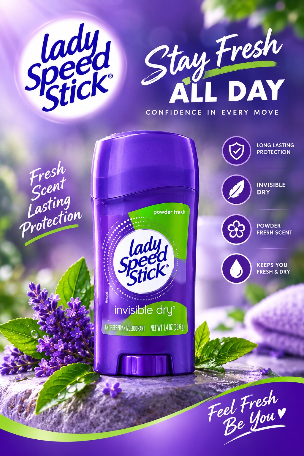 Lady Speed Stick Invisible Dry – Powder Fresh